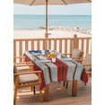 thumbnail image 2 of 60x84 Inch Outdoor Tablecloth with Umbrella Hole Zipper Rectangle USA Flag Rectangular Tablecloths Outside Waterproof Farmhouse Vintage Star Blue Red Wooden Grain Patio Table Cover for Picnic Party, 2 of 8