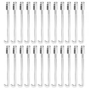 Mgaxyff Musical Instrument Accessories,24Pcs Banjo Hooks Silver Metal Chrome-Plated Parts Musical Instrument Accessories,Banjo