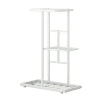 WEGFTDUOP 3-Tier Iron Plant Stand 16" Space-Saving Multi-Layer Flower Display Rack for Living Room Home Garden Office Succulent Holder Easy Assembly 41x22x57cm