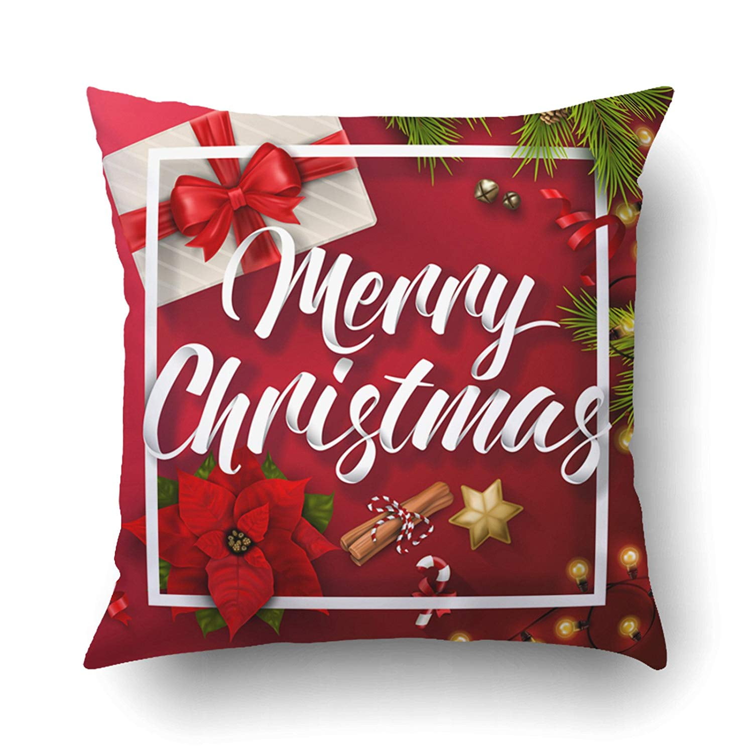 BPBOP Xmas Merry Christmas Typographical With Christmas Elements Red