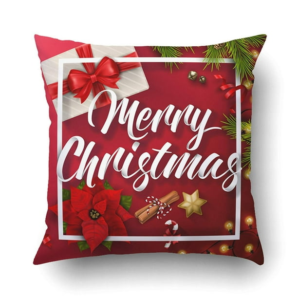 WOPOP Xmas Merry Christmas Typographical With Christmas Elements Red
