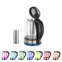 Ktaxon Electric Kettle Water Heater , Glass Tea, Coffee Pot with 7 LED Light, Auto Shut-Off, Boil-Dry Protection, 1.8 Liter