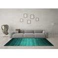 thumbnail image 3 of Ahgly Company Indoor Square Abstract Turquoise Blue Contemporary Area Rugs, 3' Square, 3 of 4
