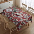 thumbnail image 2 of Red Flower Skull Pattern Rectangle Tablecloth 60"x84",Waterproof Polyester Rectangle Table Cloth, Wipeable Spillproof Polyester Tablecloth for Dining, Camping, Indoor and Outdoor, 2 of 5