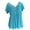 Sky Blue, variant on TIHLMK Womens Short Sleeve Tops Women Plus Size Short Sleeves V-Neck Print Blouse Pullover Tops Shirt