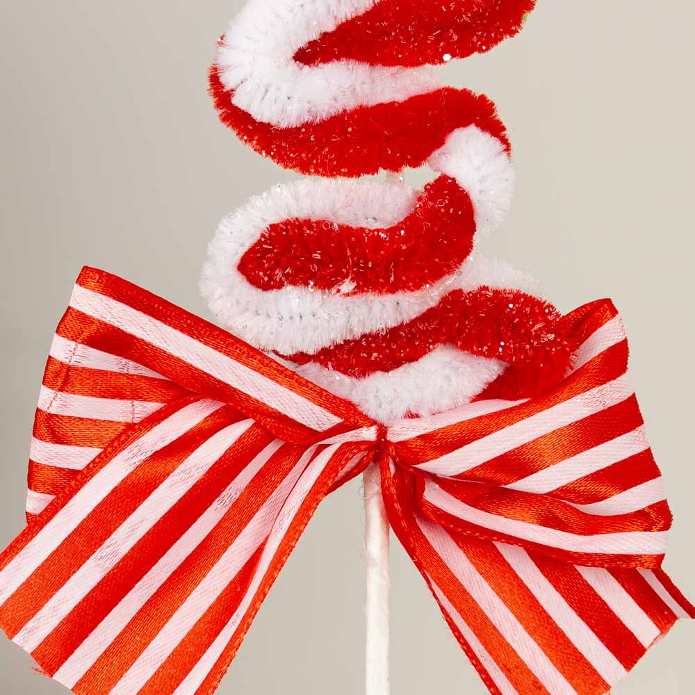 12pc Peppermint-Themed Pipe Cleaner Picks - for Winter/Christmas Decor - Factory Direct Craft