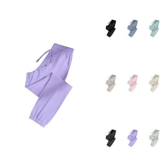 Lightweight Stretch Casual Sweatpants for Men and Women – Loose Fit, Solid Color, Quick-Drying, Breathable with Drawstring Leg Ties