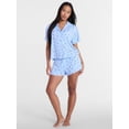 thumbnail image 2 of Way to Celebrate Women's Shorty Notch Pajama Set, 2-Piece, Sizes XS-3X, 2 of 5