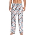 thumbnail image 2 of Lsque Nautical And Pirate Owls Print Men's Pajama Pants, Lounge Pant - Comfortable Home Wear,Elastic Waistband, Stylish Design-Large, 2 of 9