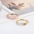 thumbnail image 4 of Women Ring Stainless Steel Gold Rose Gold Female White Shell Fashion Ring Sz 6-9, 4 of 5