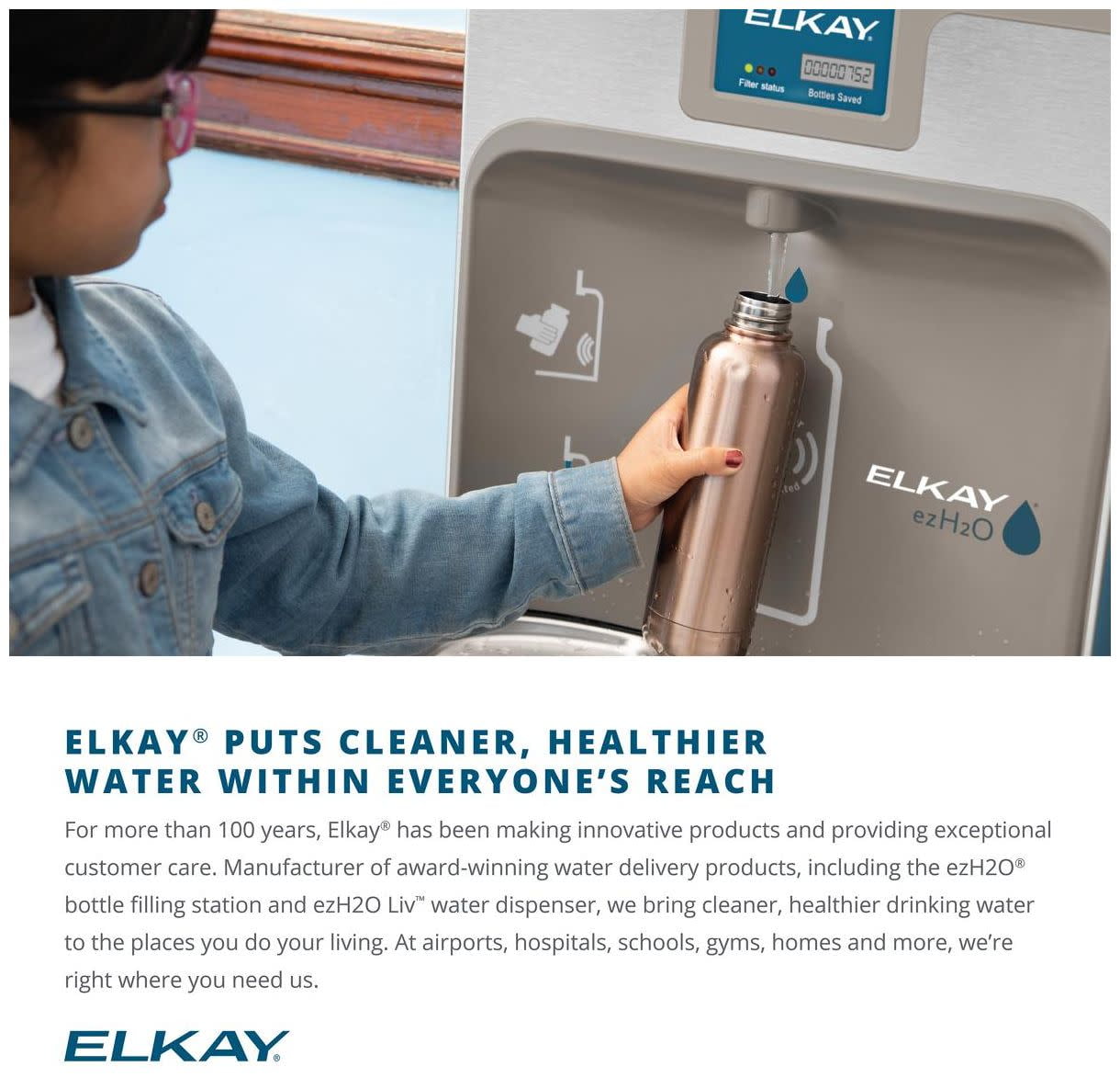 Elkay Stainless Steel Wall Mount 3000 gal Bottom Loading Water Cooler