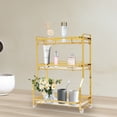 thumbnail image 6 of 3-Tier Bathroom Countertop Organizer, Gold Bathroom Vanity Makeup Perfume Storage Basket, 6 of 20