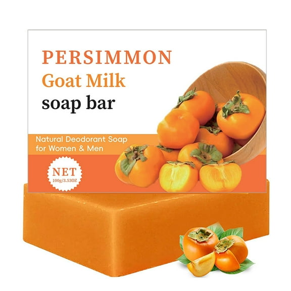 Body Deodorizing Soap,Persimmon Body Wash for Old People Smell, Natural Deodorant Bar Soap for Strong Odor Smelly Feet Remove, Cleansing Body Deodorizing with Persimmon(100g/3.53oz)