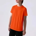 thumbnail image 2 of LYHaoo Boys Lightweight T Shirt Breathable Wicking Summer Cool Short Sleeve Top For Kids Comfortable Active Wear Comfort Stretch Sizes 11-12 Years Orange, 2 of 4