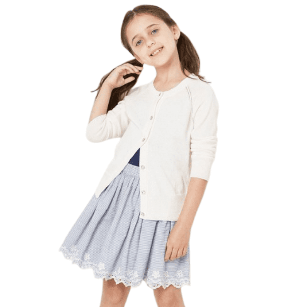 girls white dress cardigan