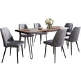 thumbnail image 2 of Jofran Nature's Edge Seven Piece Solid Acacia Dining Set with Upholstered Mid-Century Modern Chairs, 2 of 9