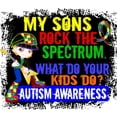 thumbnail image 3 of CafePress - Rock Spectrum Autism Women's Dark Pajamas - Women's Short Sleeve Print T-Shirt and Pants Dark Cotton Pajama Set, 3 of 7