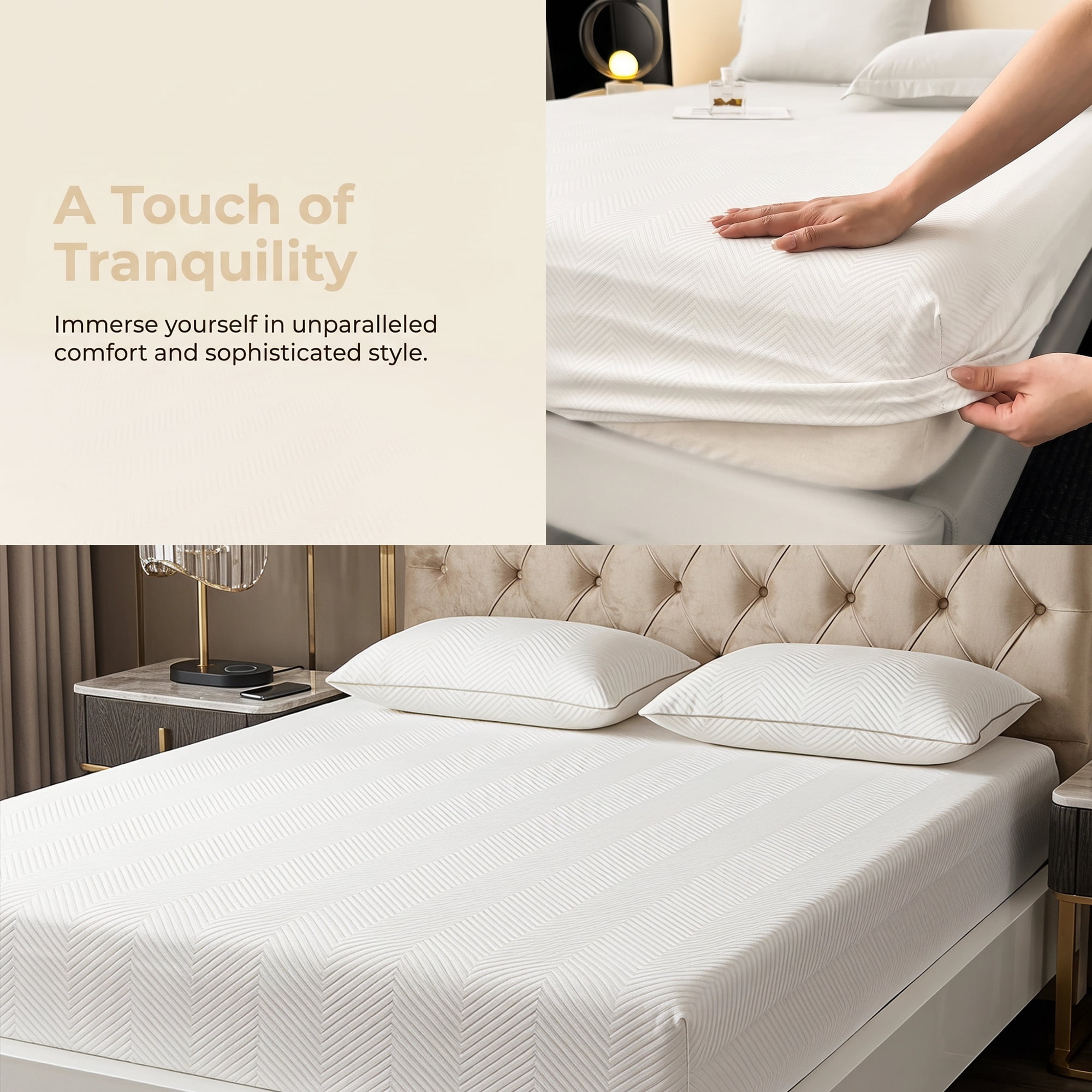Unique Bargains Fitted Sheet Polyester Ripple Bed Sheets for Sleep White 39"x74.8"