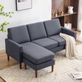 thumbnail image 4 of L Shape Sofa Reversible Sectional Sofa Couch for Small Apartment Couch 3-seat Sectional Couch (Dark Grey), 4 of 7