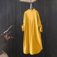 thumbnail image 4 of Shirts For Women Autumn Solid Color Cotton And Linen With Pocket Loose Casual Long Sleeved Shirt Womens Tops, 4 of 5
