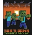 thumbnail image 2 of Girl's Minecraft Sun's Down Zombies Around  Graphic Tee Black Small, 2 of 4
