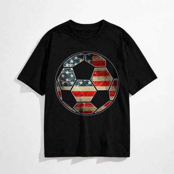 American Flag on Soccer Ball - Soccer Ball Flag T-Shirt
