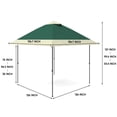thumbnail image 2 of Eastvita Gazebo Instantané 13 X 13 Pi avec Moustiquaire - Hauteur Réglable, Double Toit, Résistant aux UV, Vert Armée Foncé Gris Chiné, 2 of 5