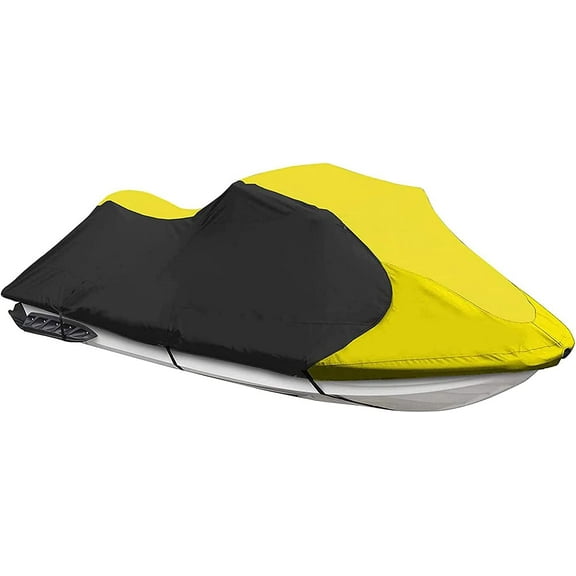 munirater Watercraft Jet Ski Cover Heavy Duty Yellow / Black Replacement for Watercraft Jetski Stand - Up