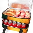 thumbnail image 5 of Tangerine Double Layered Insulated Refrigerated Lunch Bag with Two Compartments, Large Capacity, and Handheld Carry - 7.1x11.4x16.1 Inches, 5 of 6