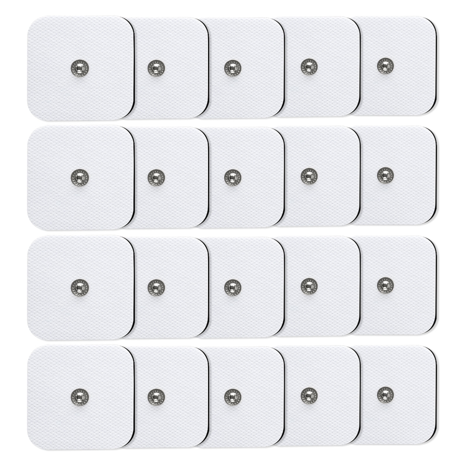 TENS Unit Pads, Electrode Patches with Upgraded Self-Stick, Reusable Electro Pad, Skin-Friendly Design for Electrotherapy, 2"X2" 20pcs