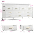 thumbnail image 2 of EnHomee White 55"Long Dresser for Bedroom 10 Drawers LED Dresser with charging station Fabric Dressers & Chests of Drawers,11.6"W x 55"L x 31.5"H, 2 of 8