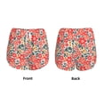 thumbnail image 3 of Rateoe Small Coral Red Flowers Printed 2 in 1 Women's Workout Shorts for Athletic Gym Running Shorts with Phone Pockets-Medium, 3 of 7