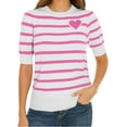 thumbnail image 2 of GHSDFBB Chandail pour Femmes Col Rond Manches Courtes/longues Chandail en Forme de Cœur, 2 of 6