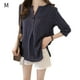 thumbnail image 2 of Qarigey Camisa a rayas Mujer Blusa de verano Cuello Suelta Top casual Prendas para la parte del cuerpo Azul oscuro METRO, 2 of 8