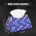 thumbnail image 5 of Pofeuu blue Skull purple flower Print Tissue Box Cover, Modern Decorative PU Leather Rectangular Tissue Box Case Organizer Holder for Vanity Countertop, Night Stands, Livingroom, 5 of 7