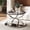 Silver, variant on 31.50'' Modern Glass Coffee Table with 2 Tiers, Ring-Shaped Frames, Chrome Finish and Gray Tempered Glass, Round Coffee Table for Living Room, Bedroom and Office, Silver