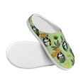 thumbnail image 3 of Daiia Cute Panda Bear In Greenery Forest Print Women’s Fuzzy Slippers Memory Foam Lightweight House Shoes Cozy Loafer Flannel House Shoes-39/40, 3 of 7