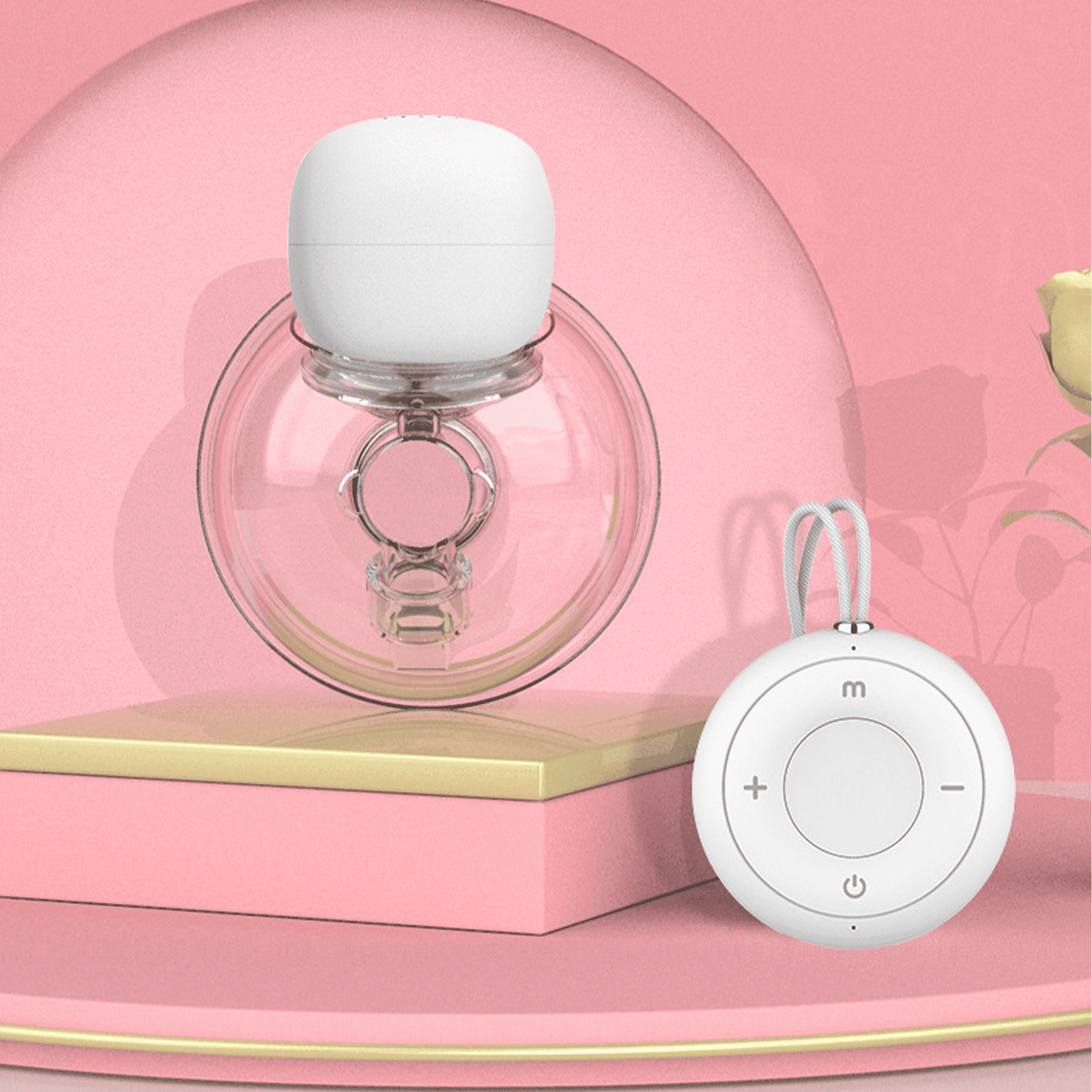 Electric Wearable Breast Pump with Wireless Control for Postpartum Breastfeeding Hands Free,Portable Baby Accessories with Switchable 27mm&24mm&21mm,1 Pack