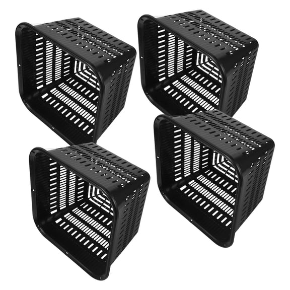 BESTOYARD 4Pcs Plastic Net Pots for Hydroponics Black Mesh Planting Baskets with Ventilated Design
