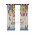 thumbnail image 7 of Easter Blackout Curtains for Bedroom, Tulip Flowers Spring Easter Egg Bunny Butterfly Beige Thermal Insulated Kitchen Drapes with Grommets, Light Blocking Window Treatment, 2 Panels 52" x 84", 7 of 7