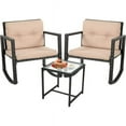 thumbnail image 1 of FDW 3-Piece Outdoor patio Furniture Set, Rattan Wicker Chairs and Coffee Table, Black, 1 of 7