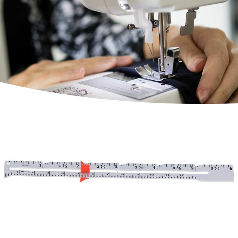 BC Sliding Gauge Sewing Measuring Tool Aluminum Quilting Ruler Hemming  Measuring with Sliding Marker for Knitting Crafting Sewing Beginner