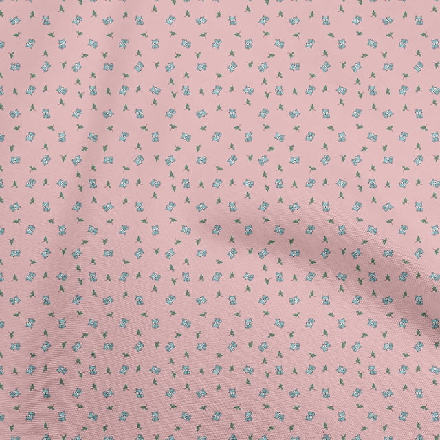oneOone Silk Tabby Light Pink Fabric Animal Craft Projects Decor Fabric Printed By The Yard 42 Inch Wide