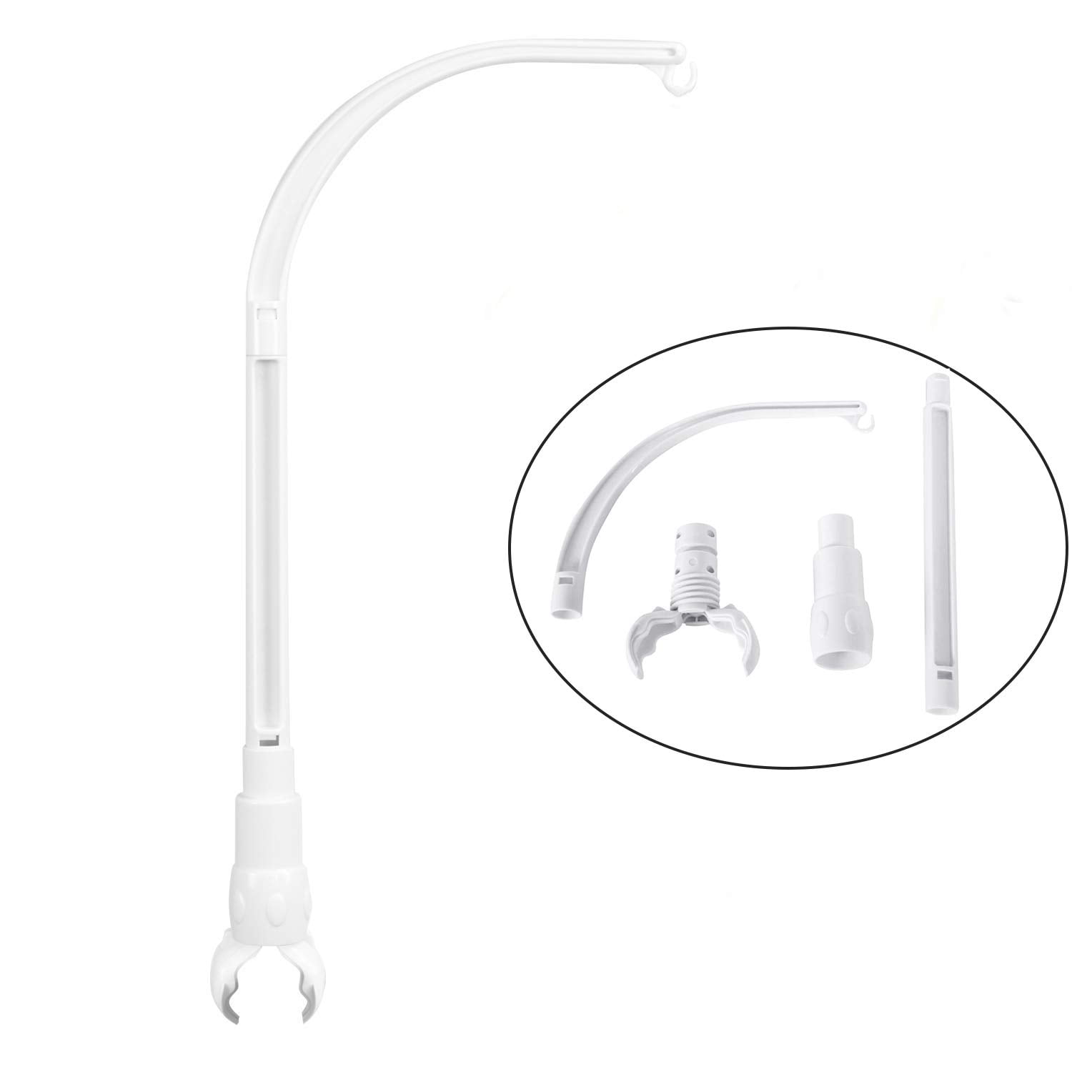 DIY 23 inch Baby Crib Mobile Bed Bell Holder Arm, The Claw Part can be Adjusted Width