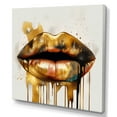 thumbnail image 2 of Designart "Gold Lips Of Luxury I" Fashion Wall Art Print, 2 of 5