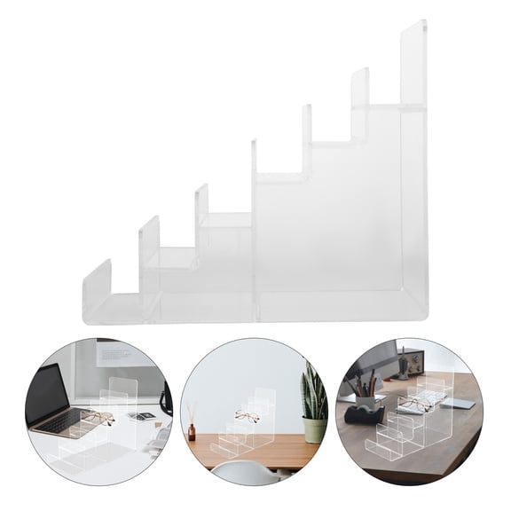 PartyKindom Clear Acrylic Multi-Tier Wallet and Jewelry Display Stand for Desktop, Stable and Practical