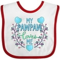 thumbnail image 3 of Inktastic My Pawpaw Loves Me with Flowers and Hearts Boys or Girls Baby Bib, 3 of 4