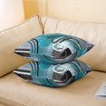 thumbnail image 2 of Teal Blue Green Gray Throw Pillow Covers 24x24 Inch Set of 2,Grunge Oil Painting Style Modern Geometric Swirls Pillow Covers,Abstract Circles Pattern Decorative Square Pillow Cases Bedroom Decor, 2 of 5