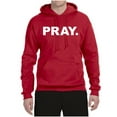 thumbnail image 2 of Wild Bobby Pray. Inspirational/Christian Unisex Graphic Hoodie Sweatshirt, Red, Small, 2 of 5