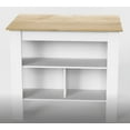 thumbnail image 4 of Cterwk 35" H Kitchen Island Table with 3 Open Storage Shelves, White + Light Brown, 4 of 5